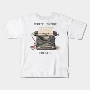 Vintage Typewriter Vibes: Retro Writer Kids T-Shirt